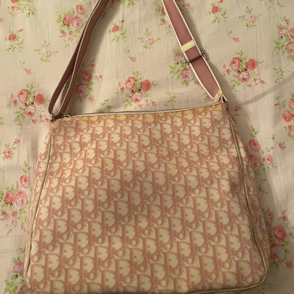 Dior Vintage Crossbody Trotter bag Monogram in pink - Picture 2 of 6